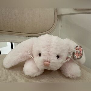Bearington Bear Baby Collection Pink Bunny Plush Satin Rattle With Bow NWT